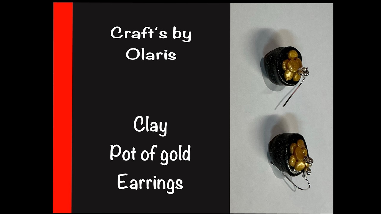 I Made Pot of Gold Polymer Clay Earrings !