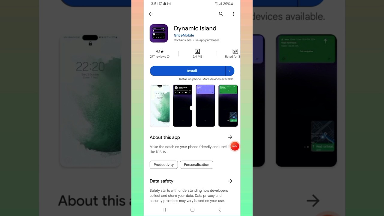 I Phone Dynamic Island Android Me Kaise lagay?How To Set I Phone Dynamic Island Android?#shorts