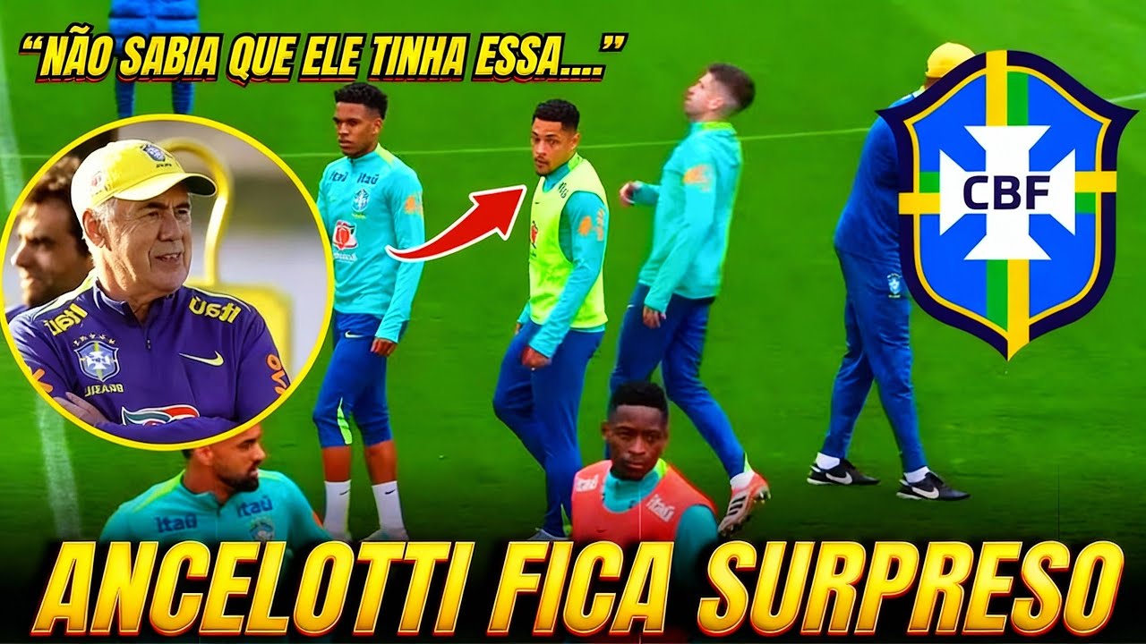🔥🇧🇷 Ancelotti NÃO ACREDITOU no que viu no treino da Seleção Brasileira em Londres! 👀