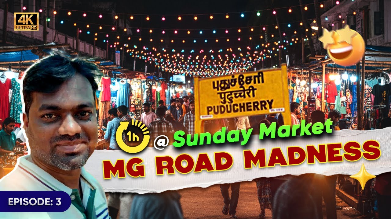 Pondicherry Sunday Market in 1 Hour 😍 Cheapest Street Shopping 🇮🇳 | Tamil Travel Vlo
