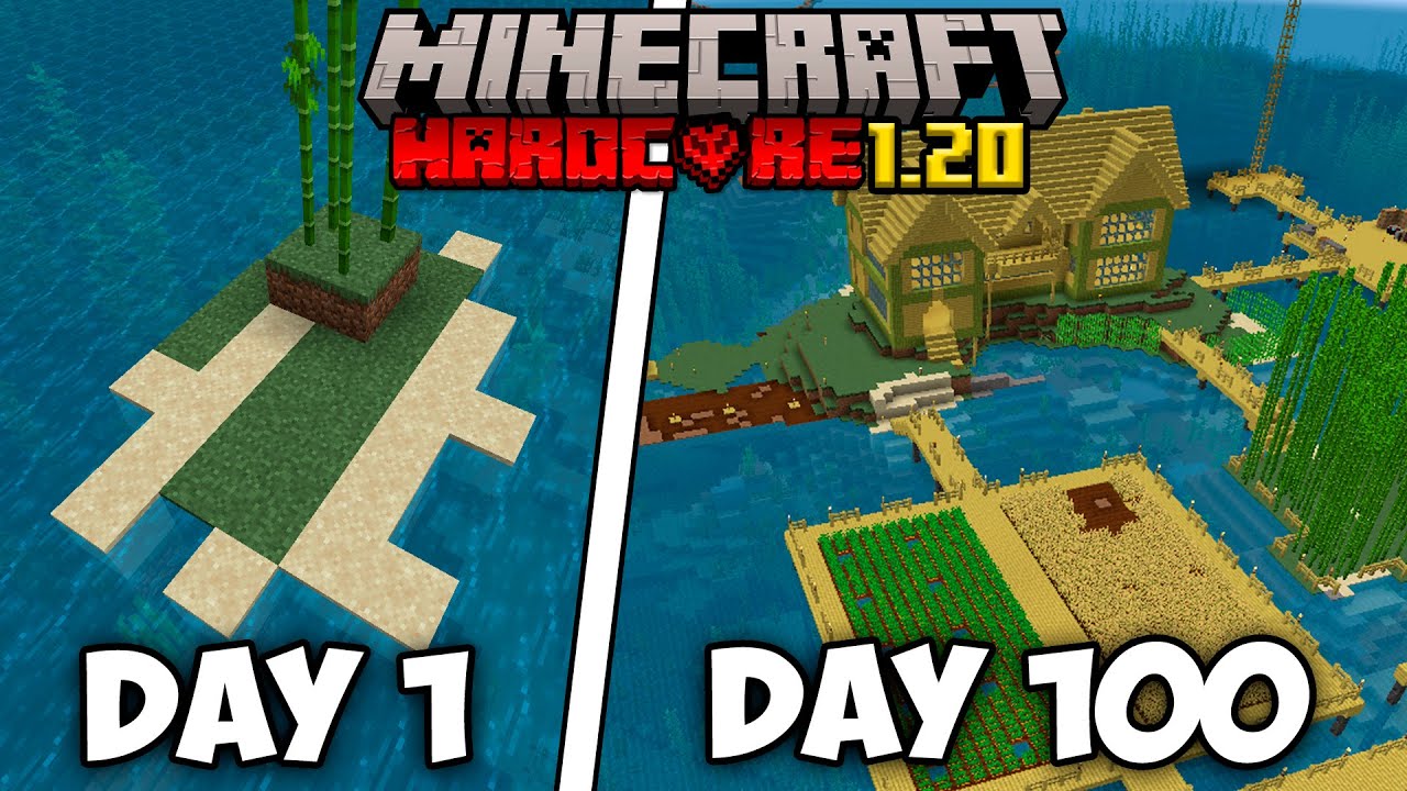 I Survived 100 Days on a Deserted Island in Hardcore Minecraft 1.20...