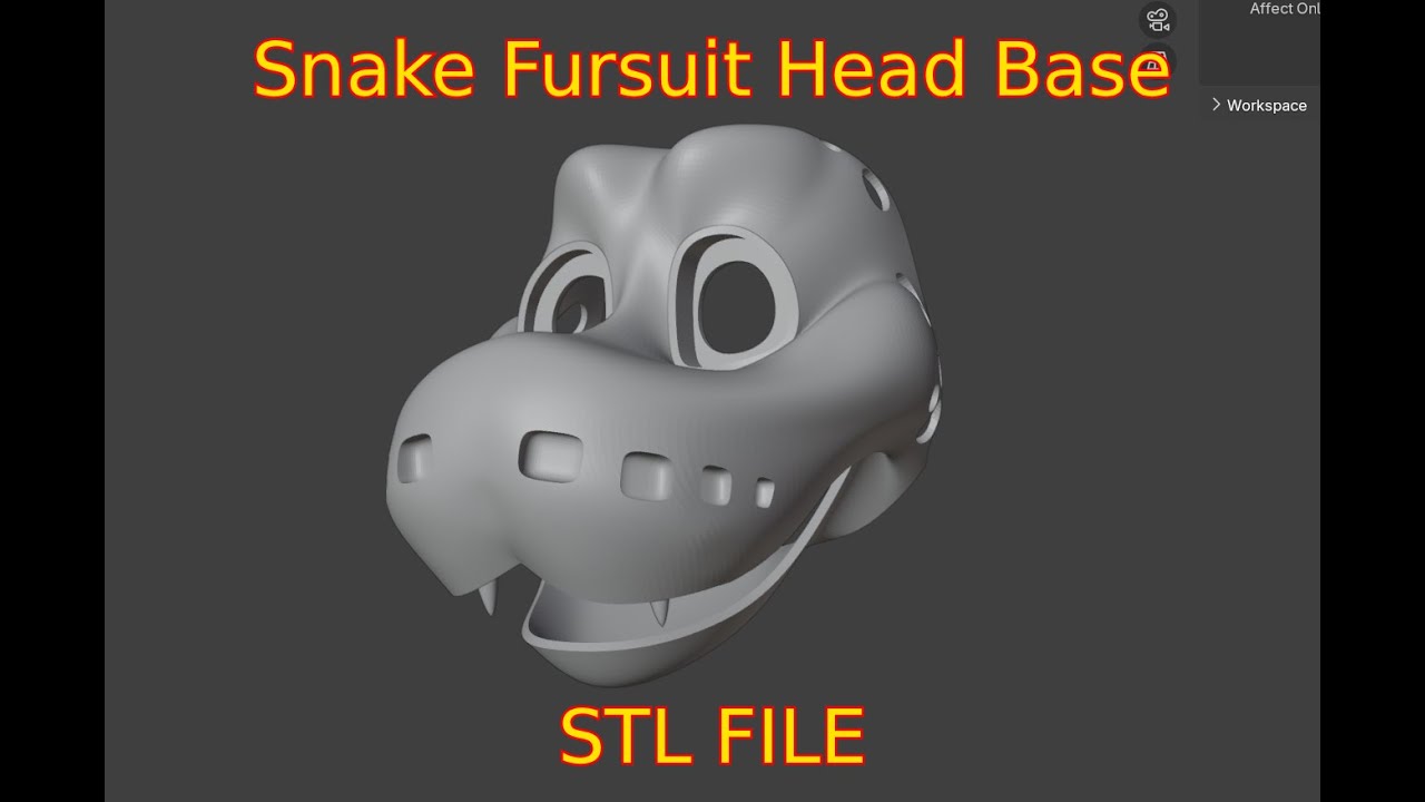 Making a Snake Fursuit Head Base STL Cause I Can