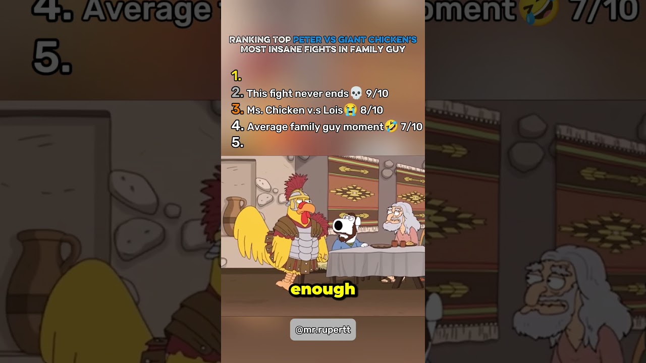 Ranking the Most INSANE Peter vs Giant Chicken Fights Ever 🐔💥 #familyguy  #petervschicken #funny