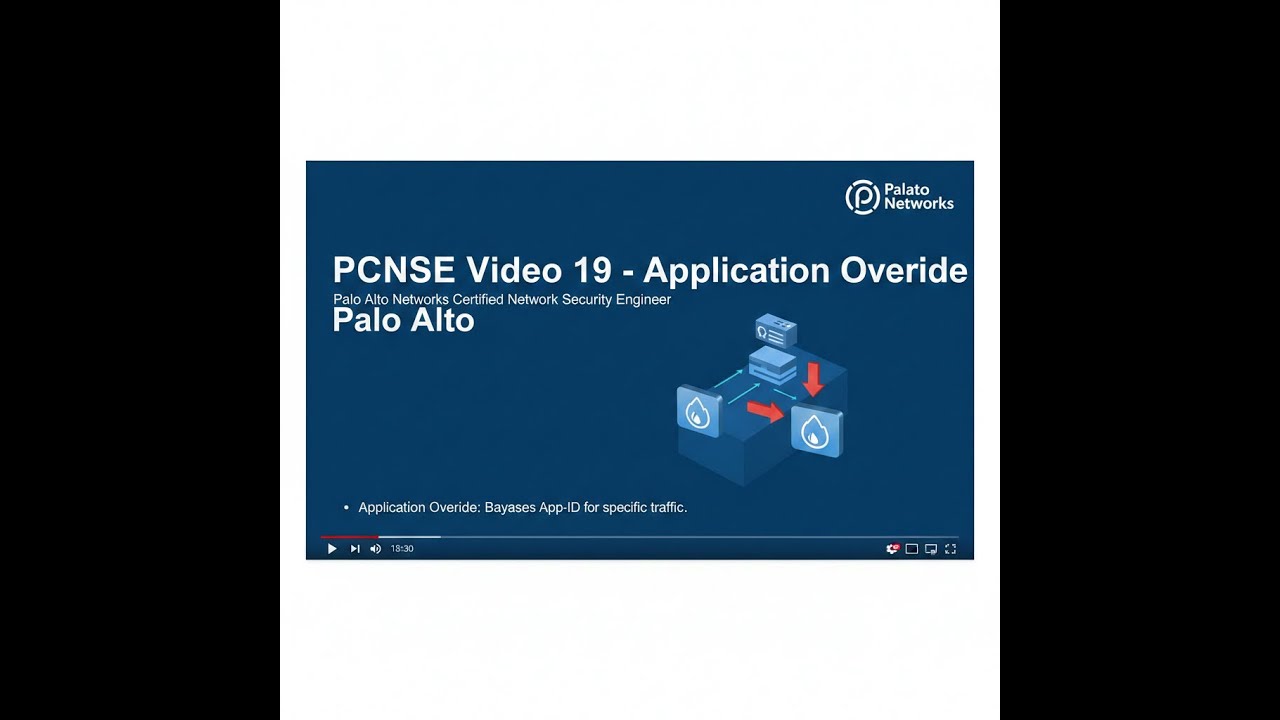 PCNSE Video 19  - Application Override in Palo Alto Firewall