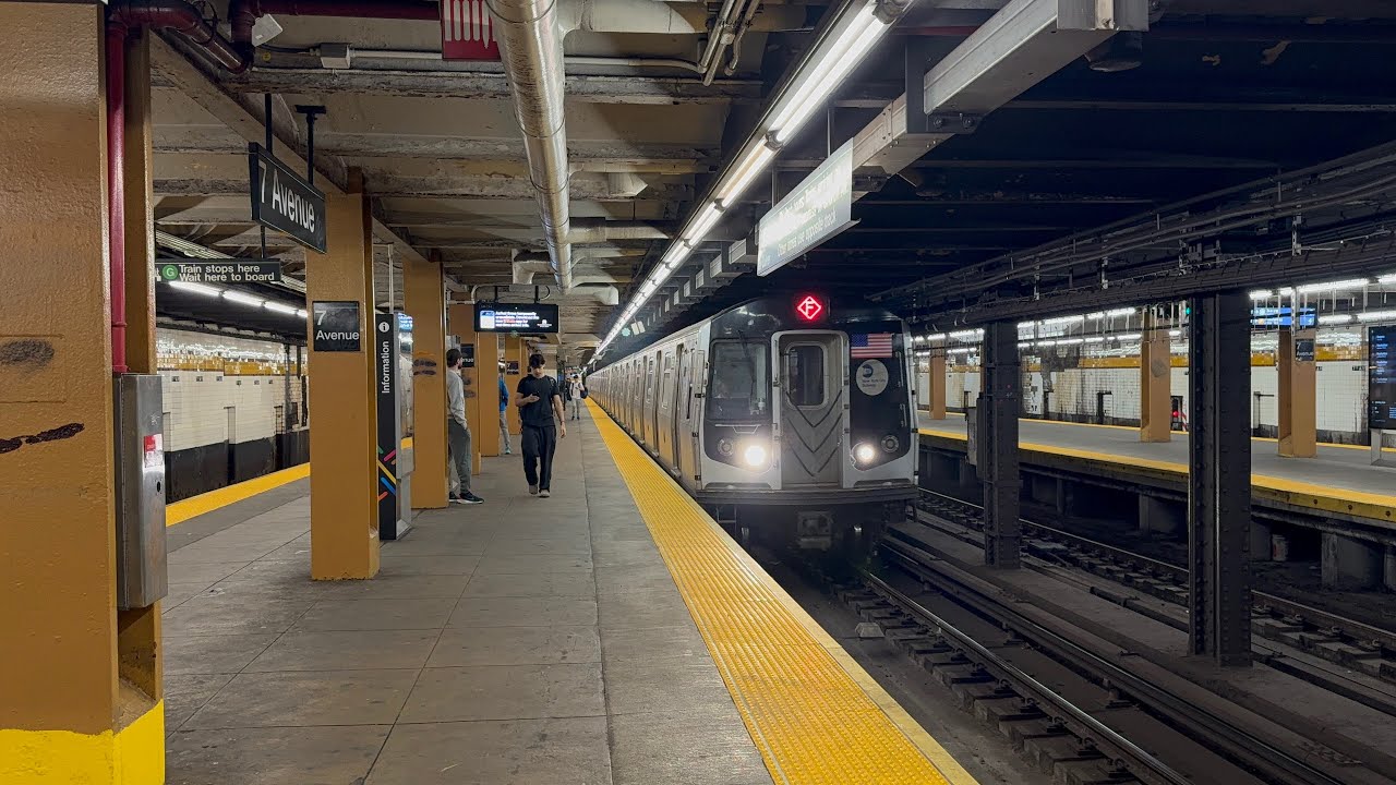MTA New York City Subway Coney Island Bound Alstom R160A (F) Express Train @ 7 Av