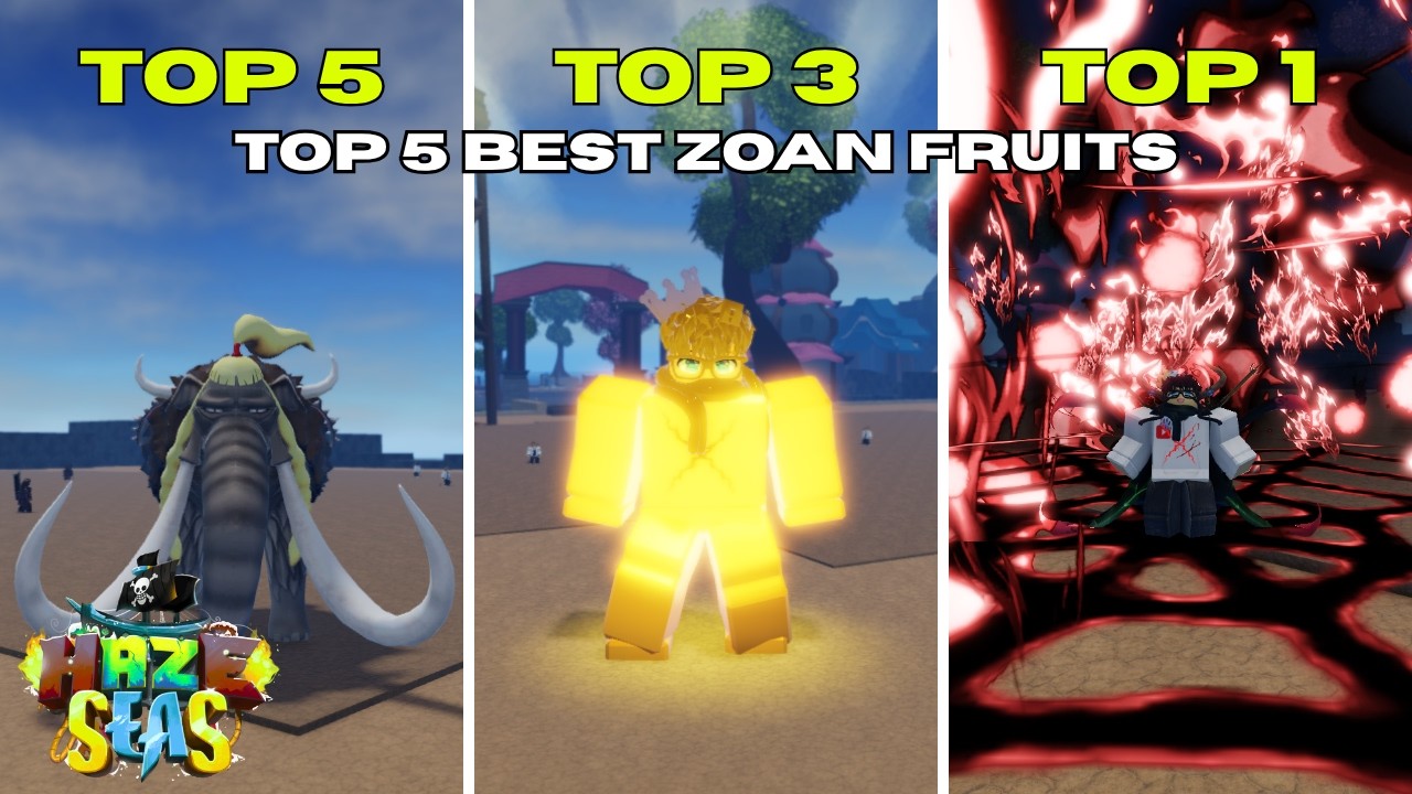 Top 5 Best Zoan Fruits For Grinding Fast in Haze Seas! | ROBLOX | HAZE SEAS