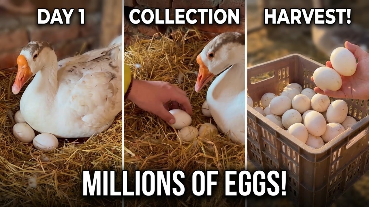 Millions of Duck Eggs Collected in One Day! 🦆🥚 Incredible Farm Harvest”