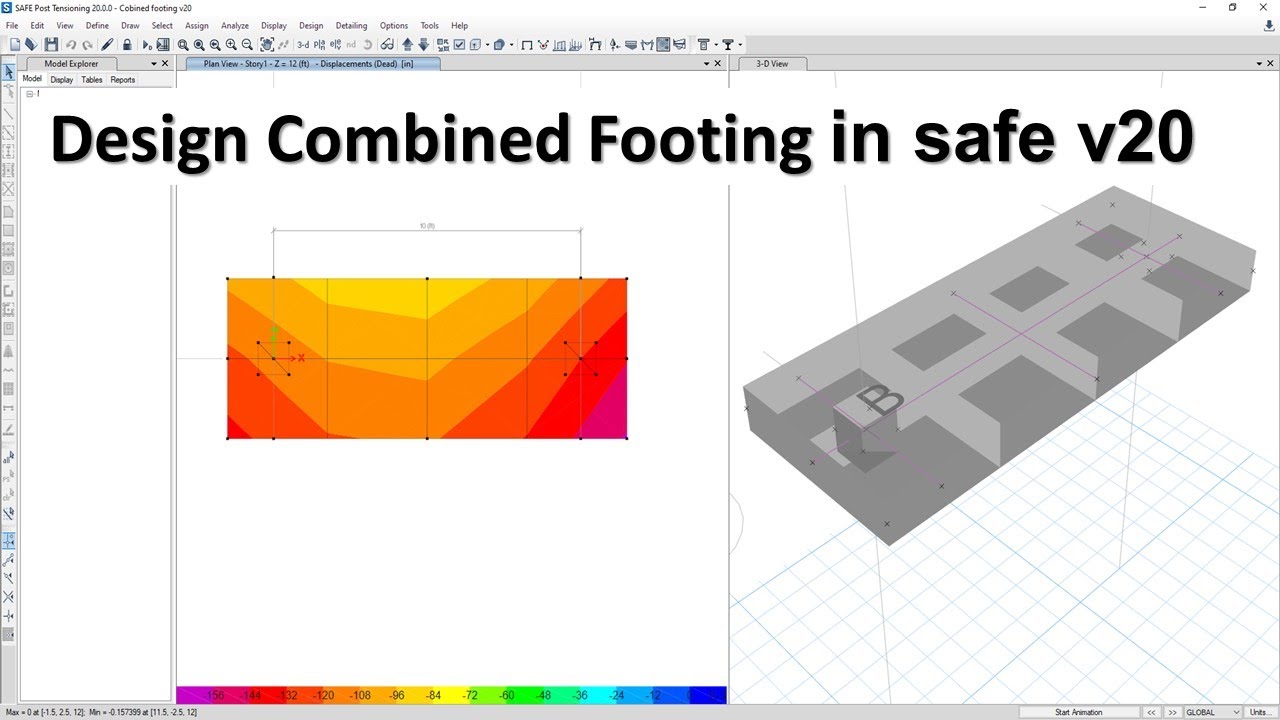 4. CSI SAFE 2020 Tutorial | How to design combined footing in safe v20
