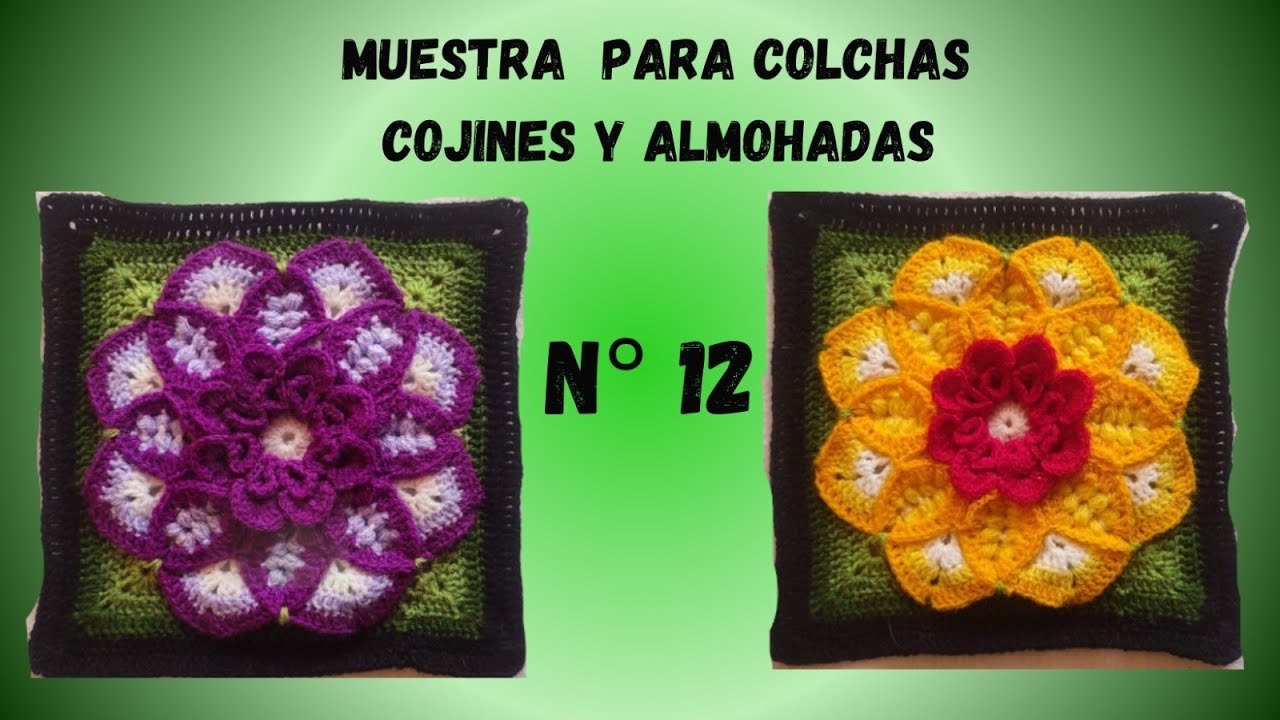 COMO TEJER MUESTRA PARA COLCHAS DE CAMA, ALMOHADAS Y COJINES TEJIDO A CROCHET.