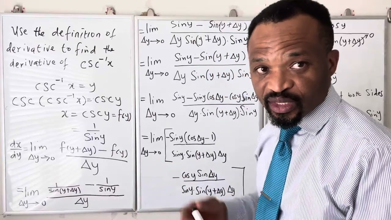 Lecture 39: Use the limit definition of derivative to find the derivative of arc csc x