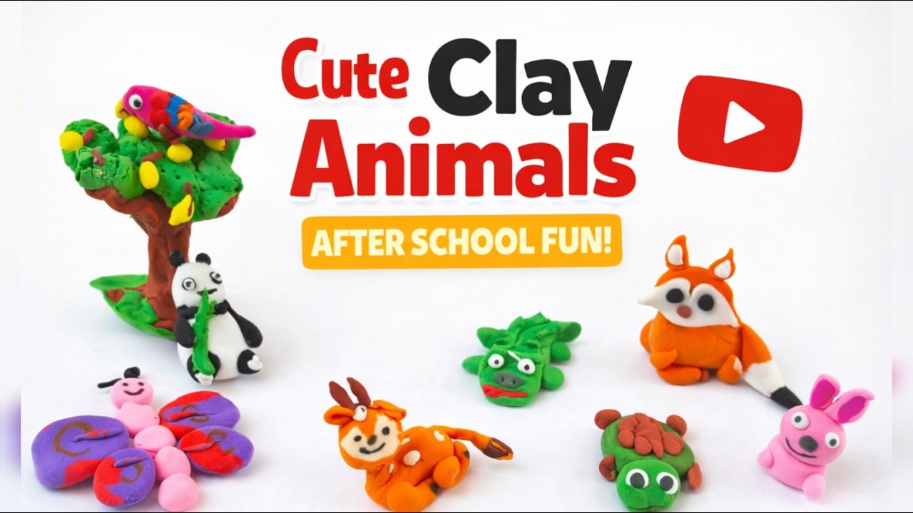 DIY How to make polymer clay miniature animals butterfly,fox,bird and panda etc