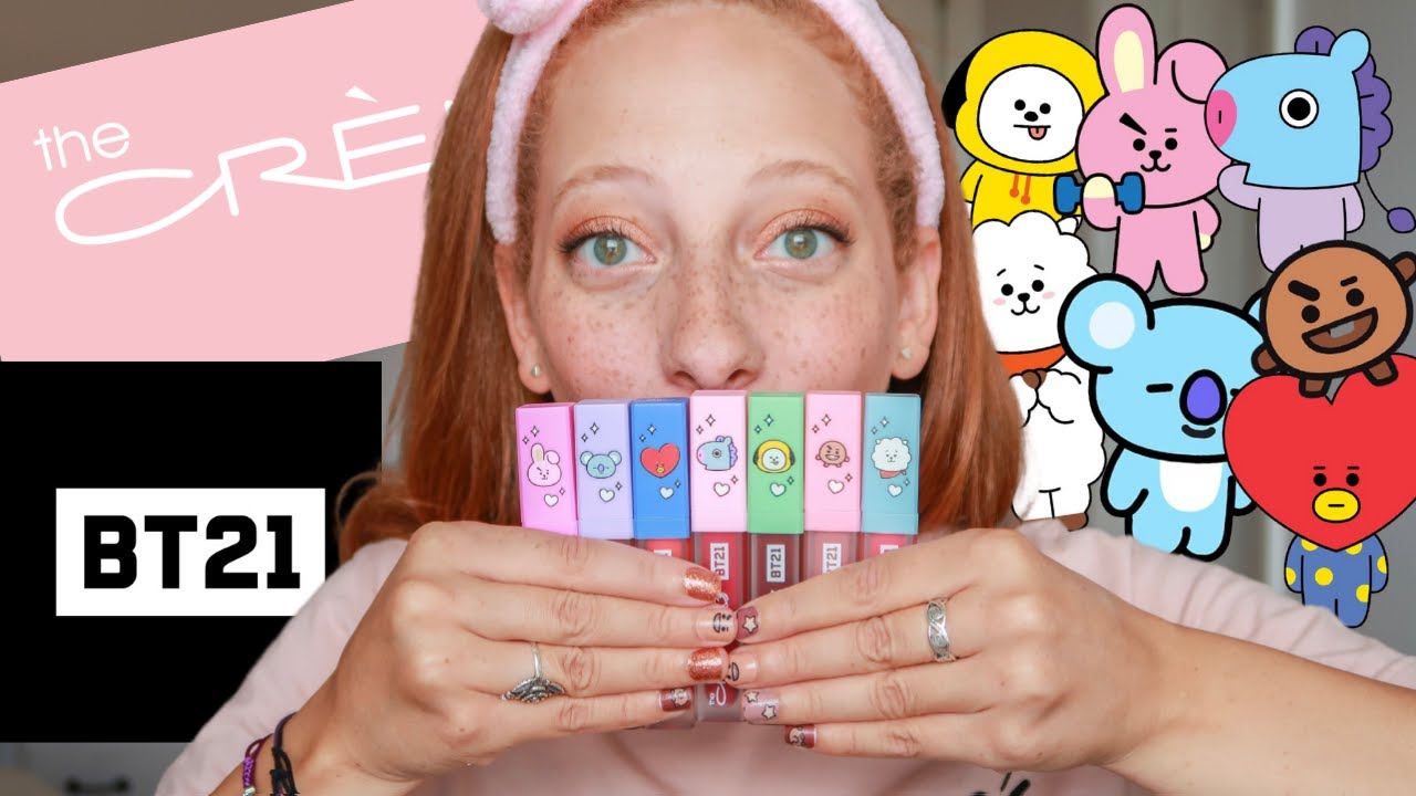 THE CREME SHOP X BT21 UNIVERSTAIN LIP TINT | Lip Swatches & Review | 12 -Hour Wear-Test | BTS