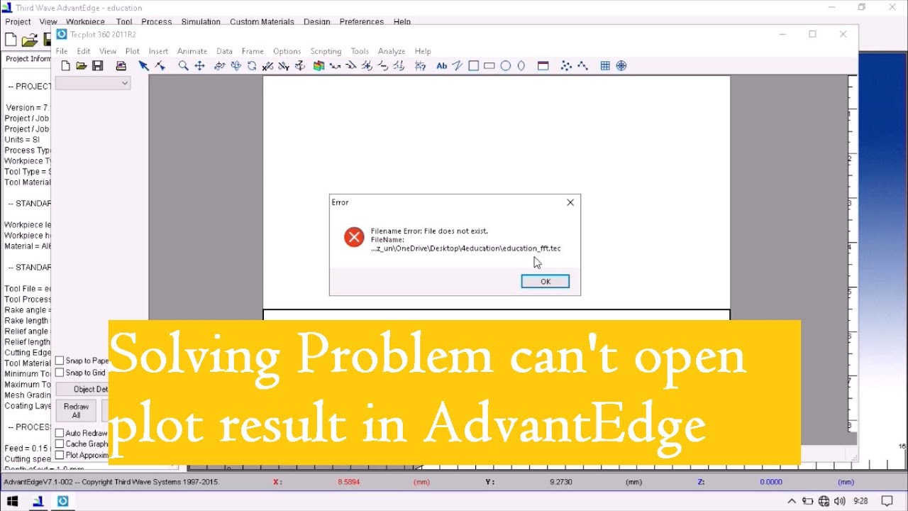 (4e+) Solving Problem can't open plot result in AdvantEdge