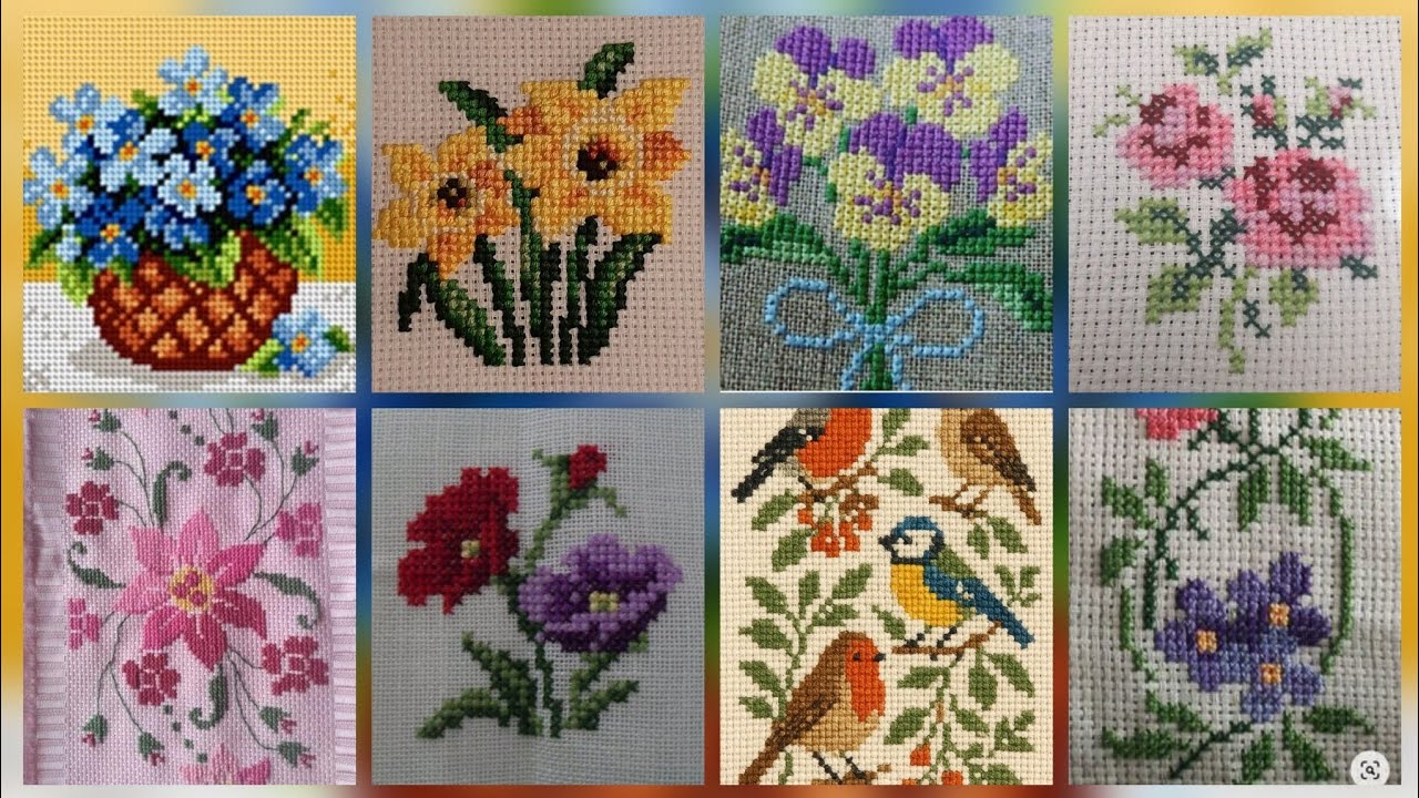Top 100+ Amazing and Elegant Floral Cross stitch patterns || Charsuti Kerhai Ideas For Everything||