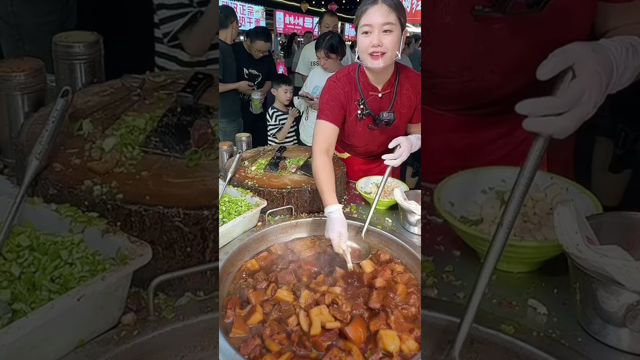 Ẩm thực đường phố chợ đêm Trung Quốc nhìn thấy là thèm
