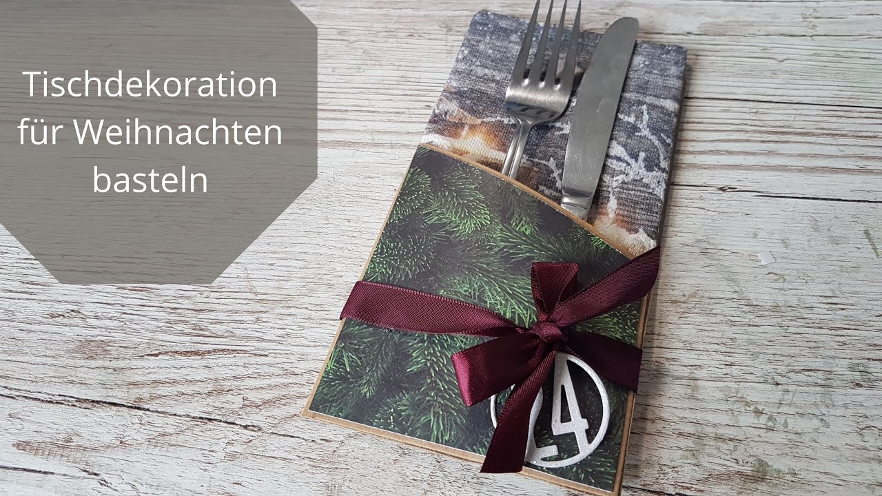 Tischdekoration basteln - Bestecktasche basteln I 12 Wochen bis Weihnachten Woche 11