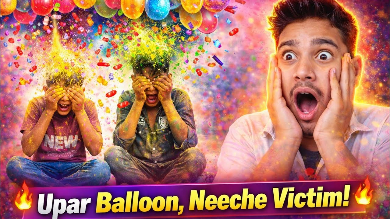 Upar Balloon, Neeche Victim! 😱 Holi Ka Sabse Crazy Challenge! 🎈🌈