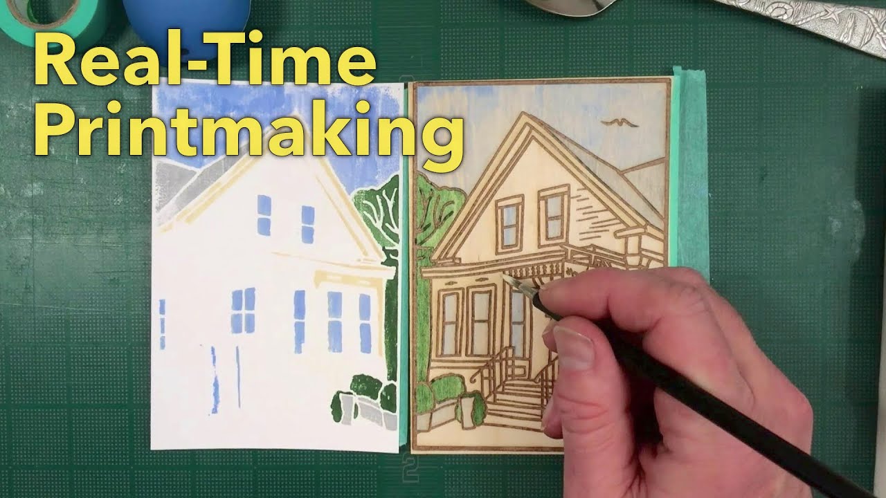 Provincetown Print Style: Watercolor on Engraved Wood Block