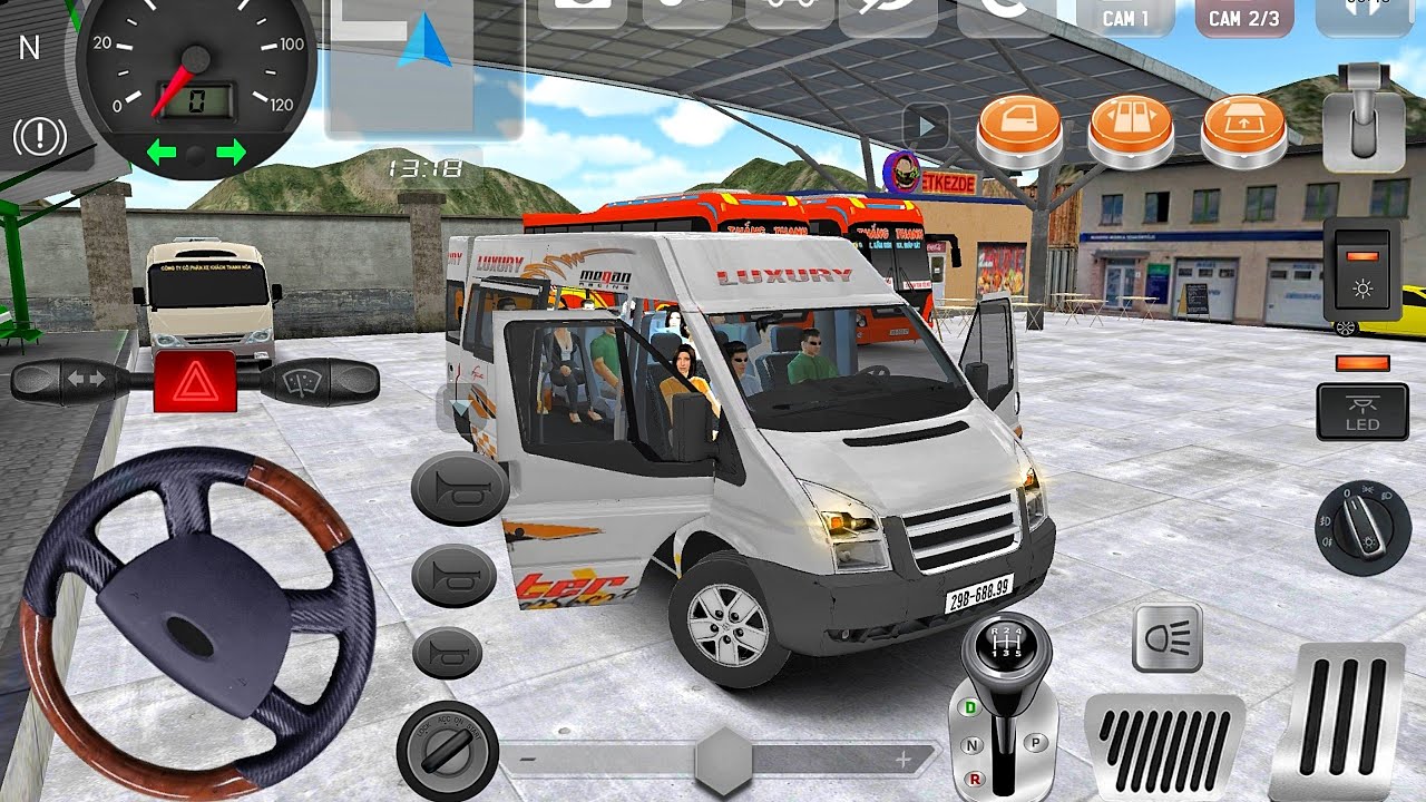 New Ford Transit Long Drive in Village #1 Minibus Simulator Vietnam - Car Game Android Gameplay