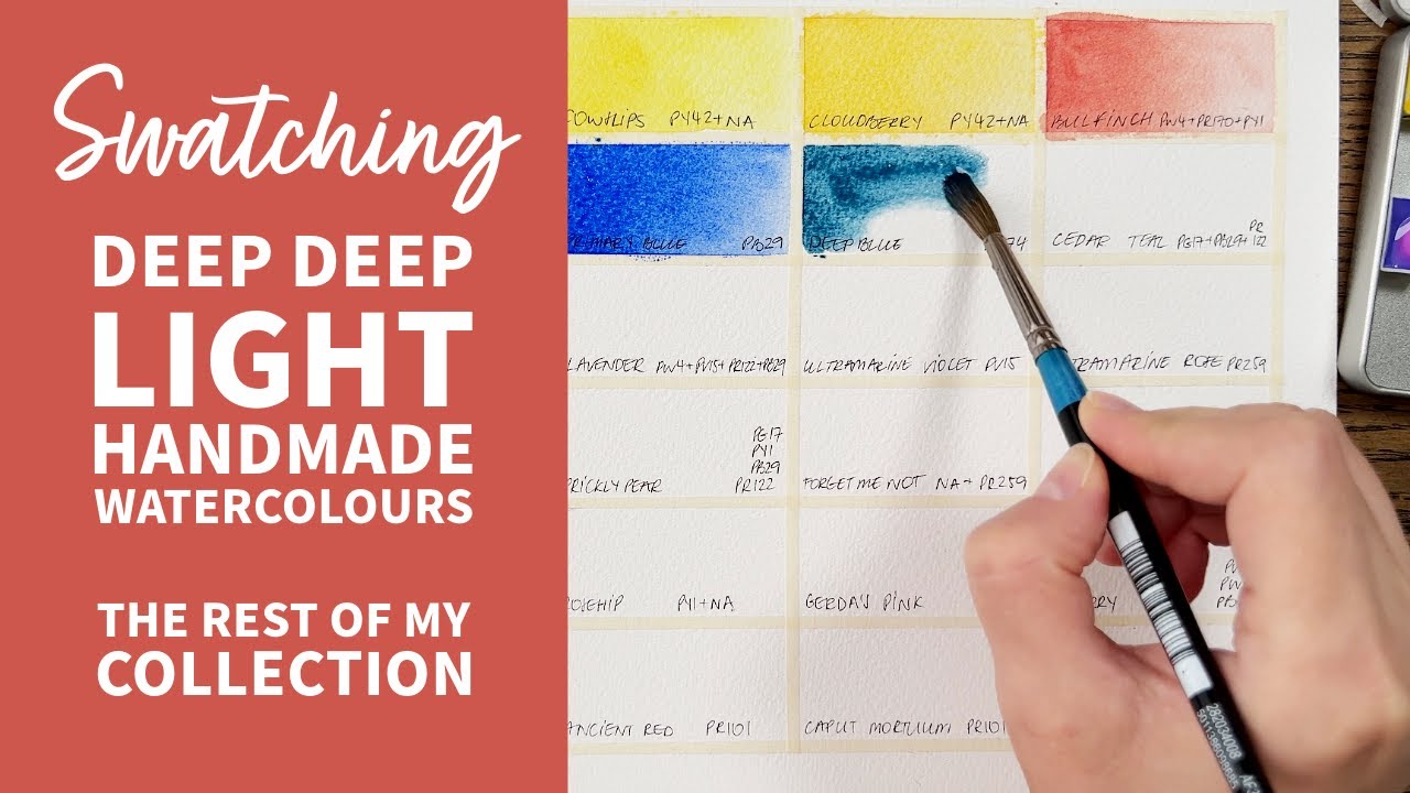 Swatching Deep Deep Light watercolor paints - the rest of my collection