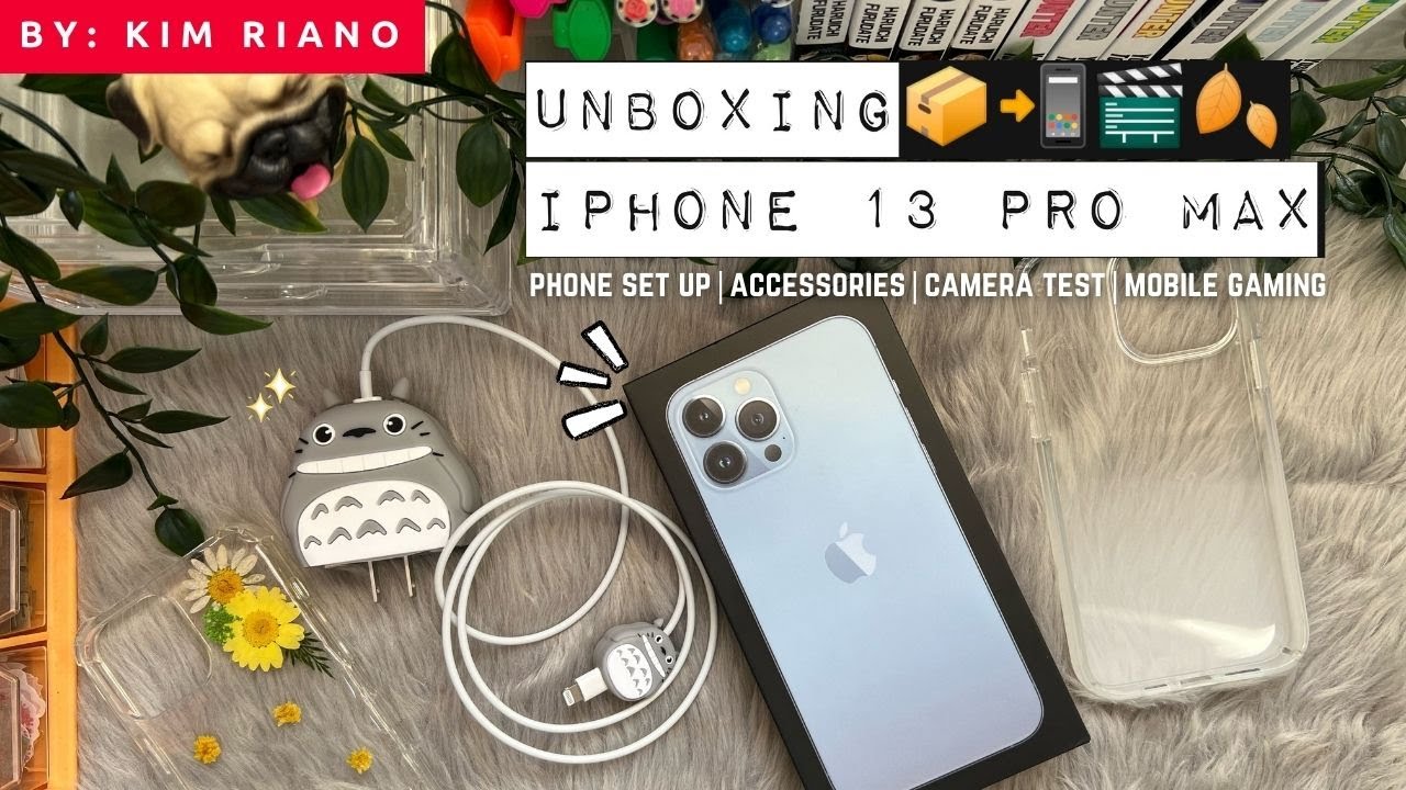 iPhone 13 Pro Max unboxing📦 Sierra Blue 256gb 📱🦋 + cute accessories + camera test 📸