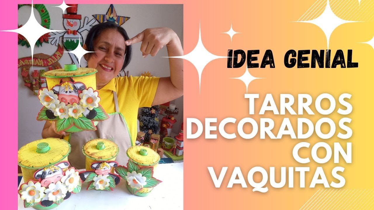 Tarros decorados con vaquitas MOLDES GRATIS