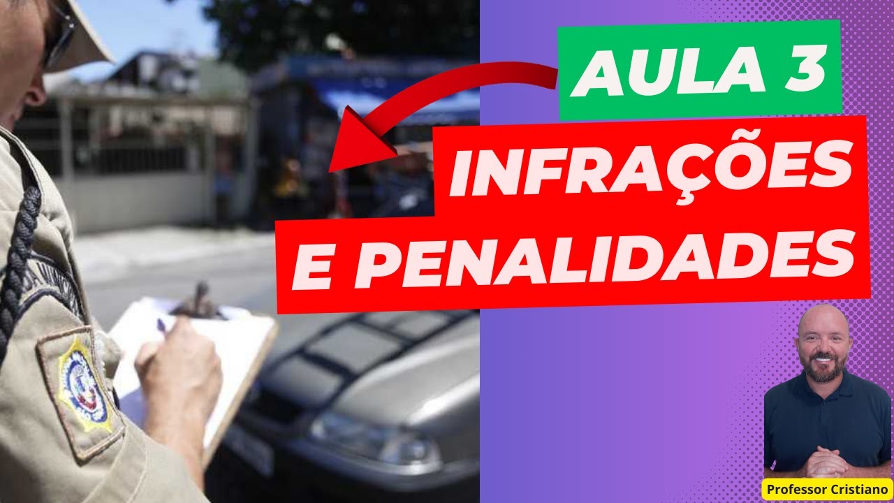 AULA 3 INFRAÇÕES E PENALIDES - APRENDA LEGISLAÇÃO DE TRÂNSITO E PASSE DE PRIMEIRA NA PROVA DO DETRAN