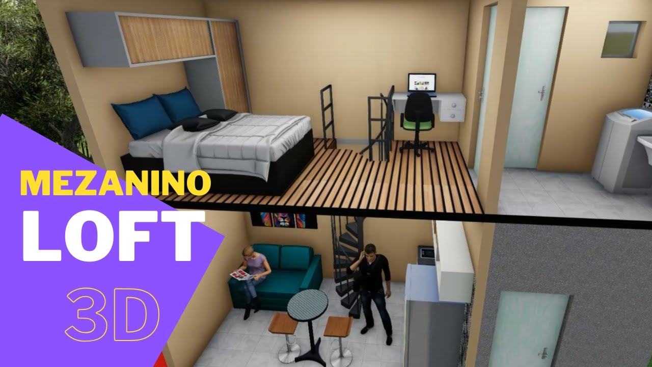 KITNET PEQUENA | LOFT COM MEZANINO | PLANTA COMPACTA PARA LOCA&Ccedil;&Atilde;O | VIVER DE KITNET e RENDA PASSIVA