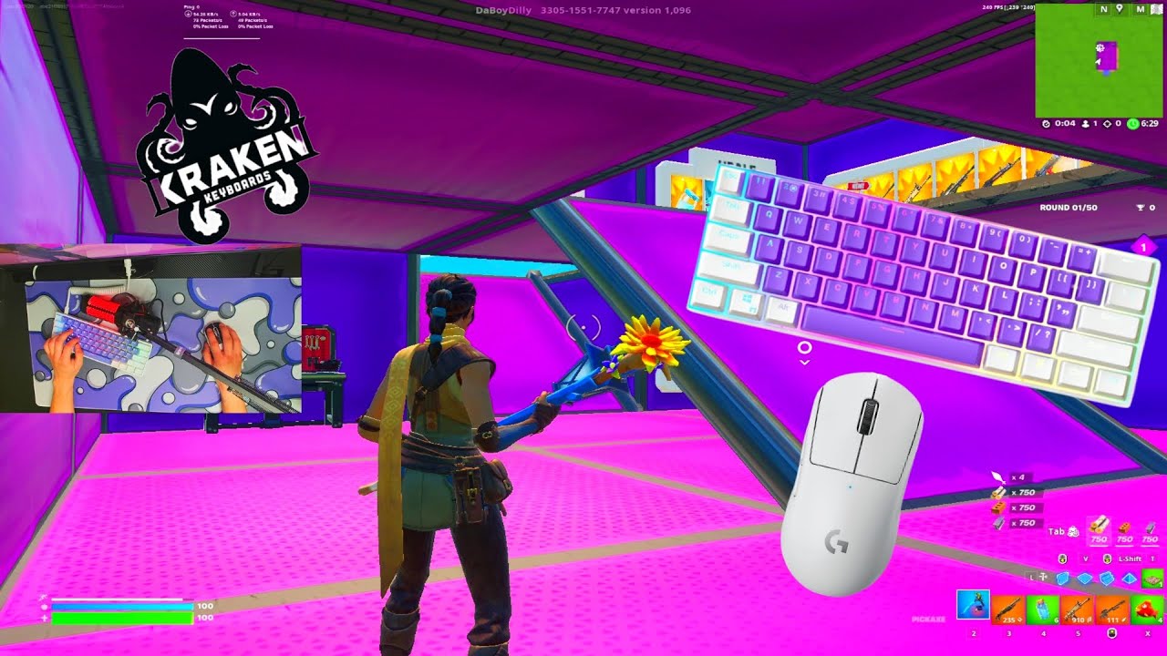 ⭐️Unboxing Kraken Pro 60% Keyboard⭐️ASMR Chill 🤩3V3V3 Go Goated 🎧 Satisfying Fortnite 240 FPS⭐️