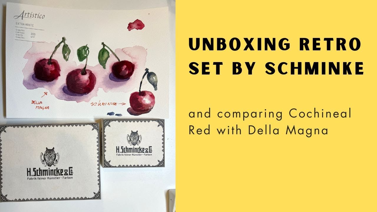 Retro sets by Schminke: unboxing & comparison of NR 4  Schminke Cochineal Red versus Della Magna.