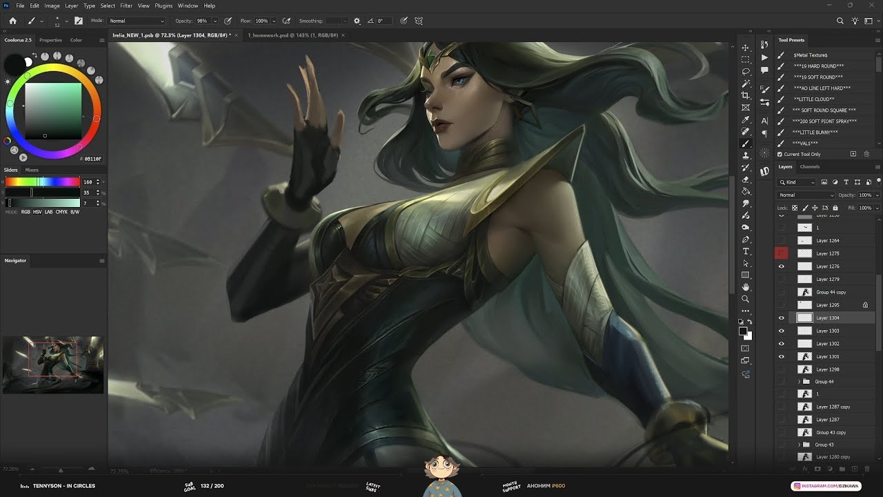 January 29, 2026 [Sketches and Irelia Splash art] Digital Painting, Photoshop