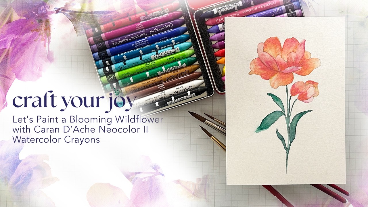 Live Replay: Let's Paint a Blooming Wildflower with Caran D'Ache Neocolor II Watercolor Crayons