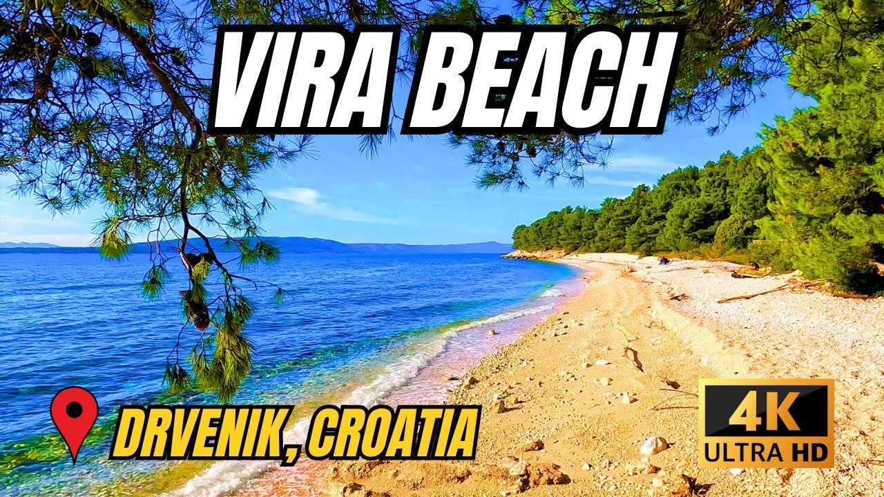 VIRA BEACH - DRVENIK, CROATIA (BEACH WALK) 4K