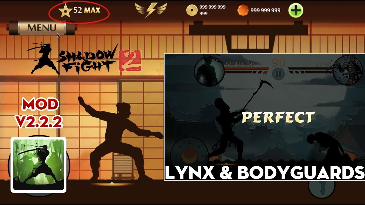 Defeat Lynx and Lynx Bodyguards Easy - Watch it NOW (Shadow Fight 2 Mod Max Level 52)