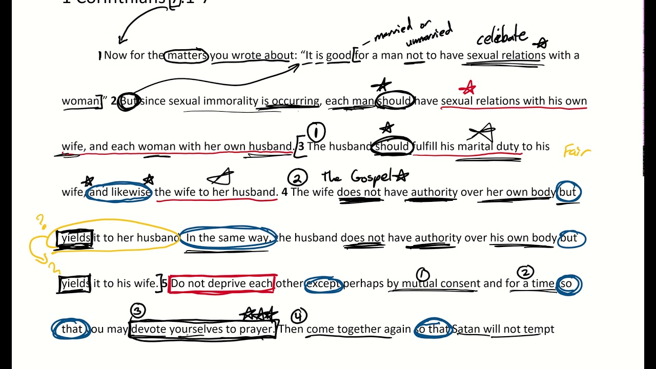 Passage Breakdown - 1 Corinthians 7:1-7 | Married or Single We Are His -  Week 1