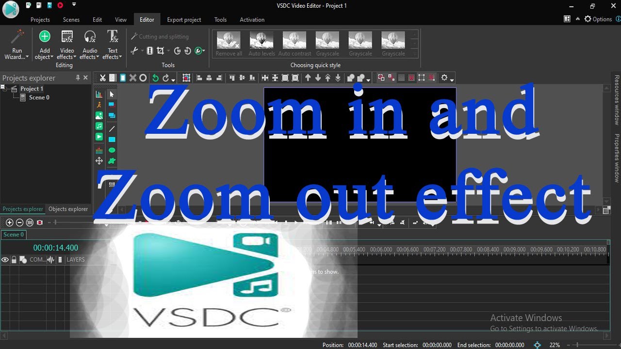 zoom in and zoom out effect in video | VSDC free video editing softwer