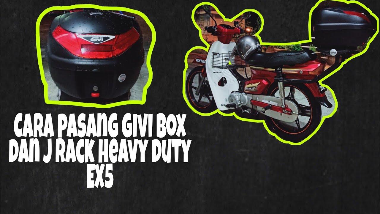 Cara-cara pasang j rack dan givi box motorsikal honda ex5