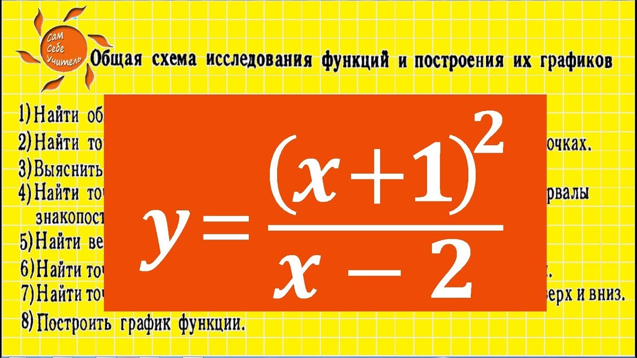 Общая схема исследования функции и построение ее графика