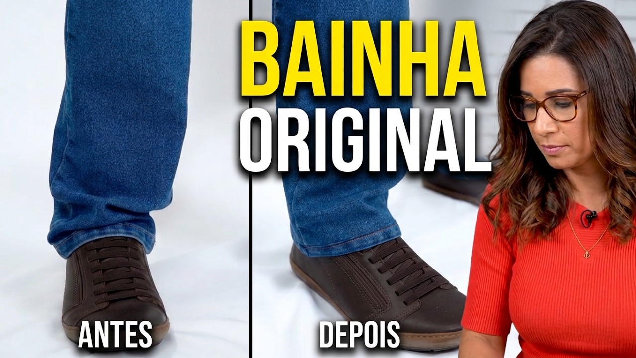Como Fazer Bainha / Barra Original em Calça Jeans Passo a Passo - Aula de Amostra Curso de Consertos