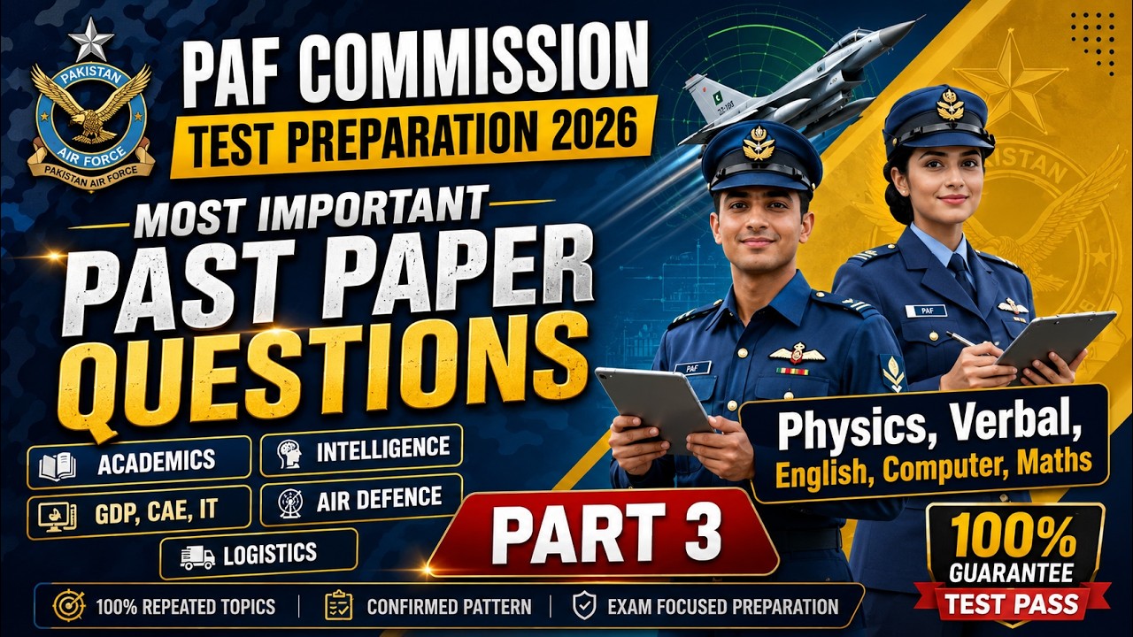 PAF Initial Test Preparation 2026 | GD Pilot, CAE, Air Defense, IT Branch | PAF Test Preparation ...