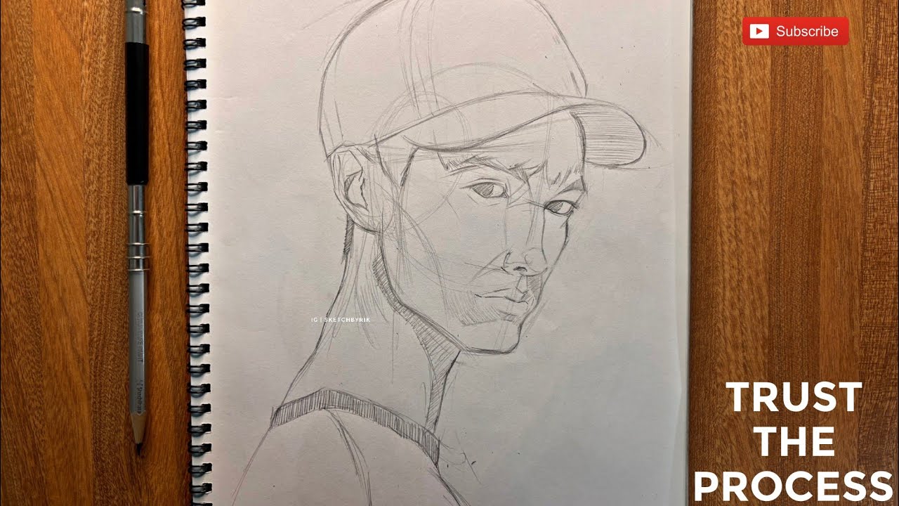 how to do sketch for beginners | how to draw face step by step sketching portrait tutorial video 