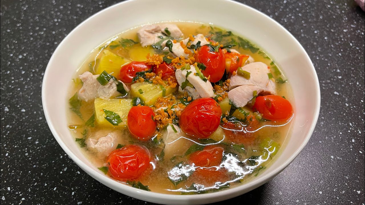 Chicken Tomatoes Sour Soup [ម្ជូរប៉េងប៉ោះ] speaking in English & Khmer (No music)