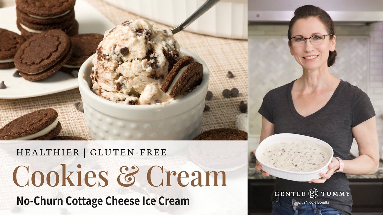 BEST Cottage Cheese Cookies and Cream Ice Cream | Gluten-Free