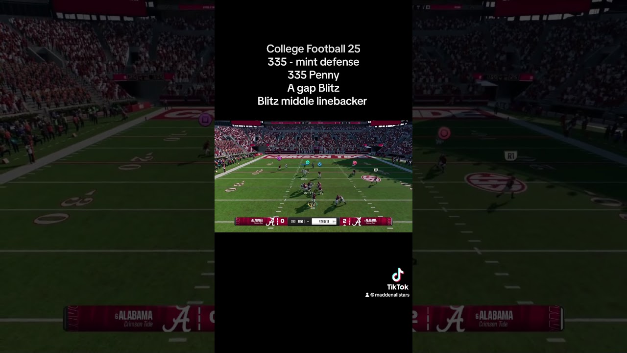 College Football 25 A Gap Blitz glitch defense #glitch #collegefootball #tips  #best #cb25