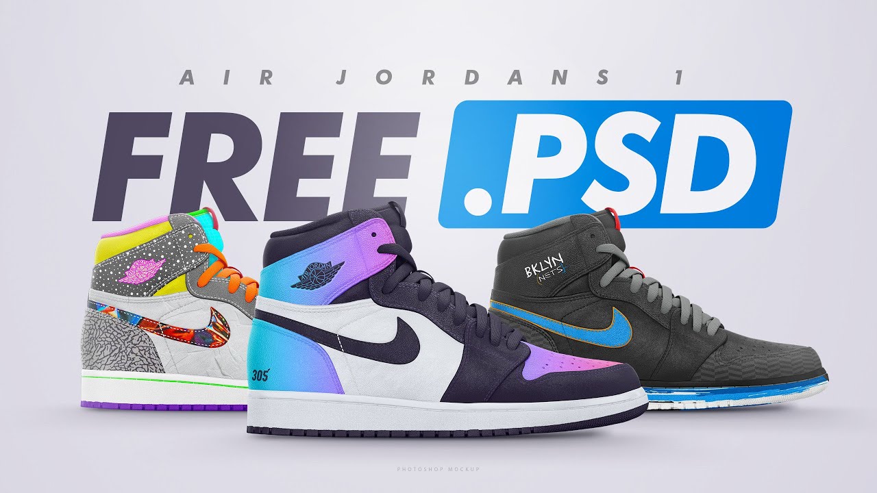 Custom Air Jordan's 1 Free PSD photoshop template Tutorial