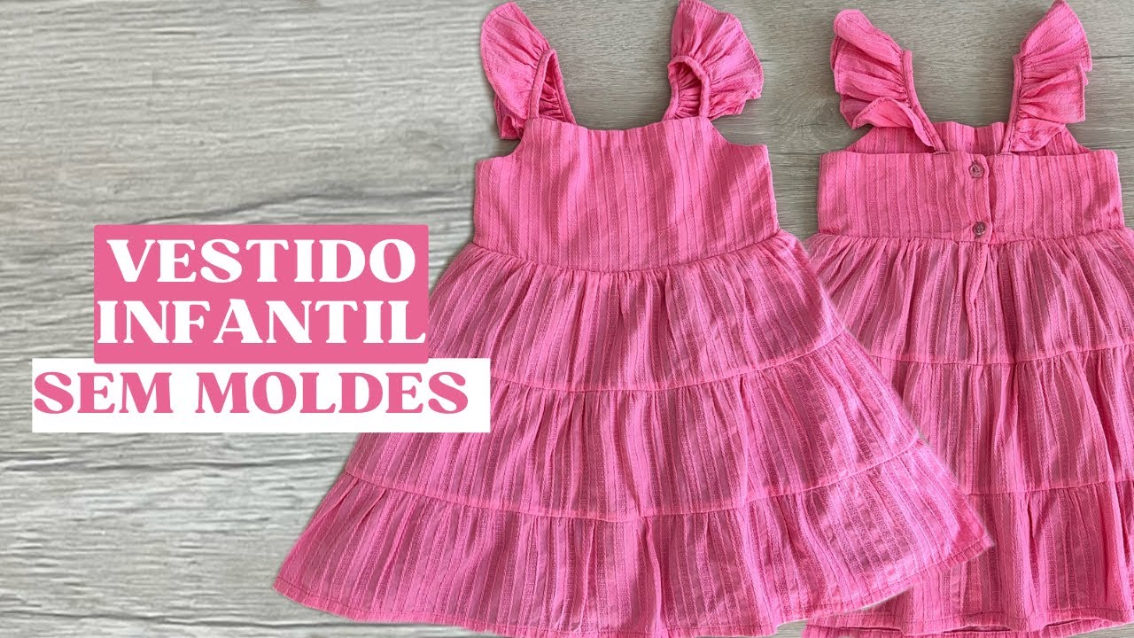 VESTIDO INFANTIL FÁCIL PARA INICIANTES | não precisa de moldes ✨