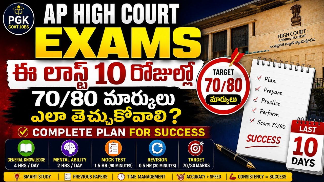 AP High Court Exams plan & preparation || Last 10 days 