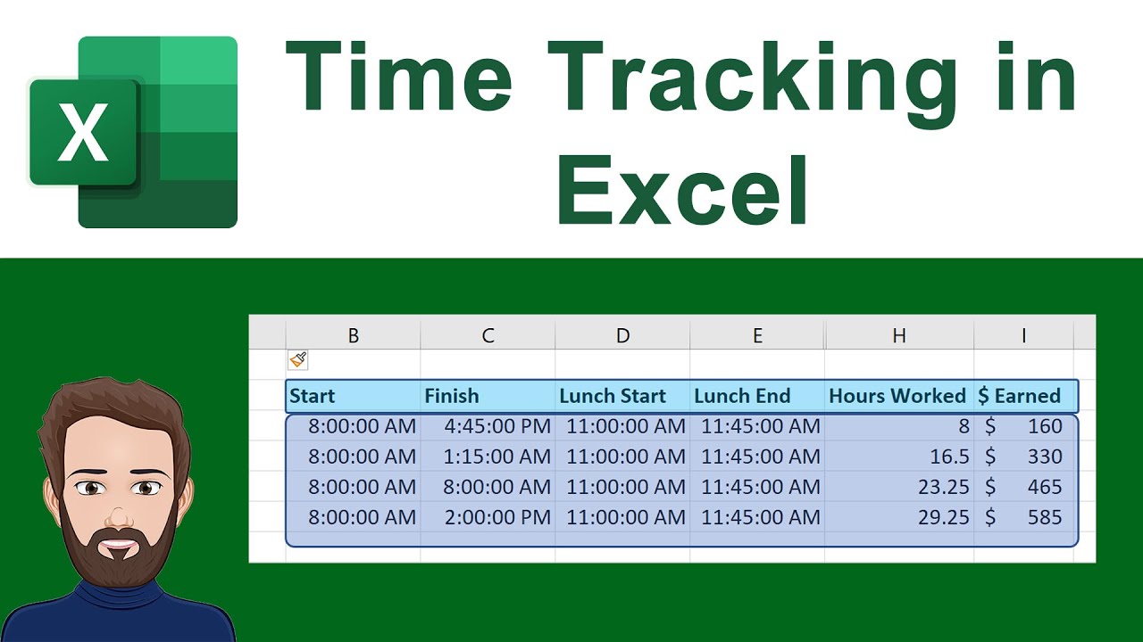 Как рассчитать отработанные часы в Excel