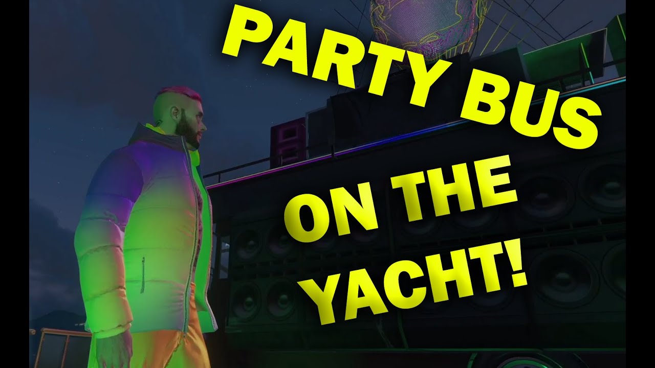 GTA Online Party Bus on Yacht!!!
