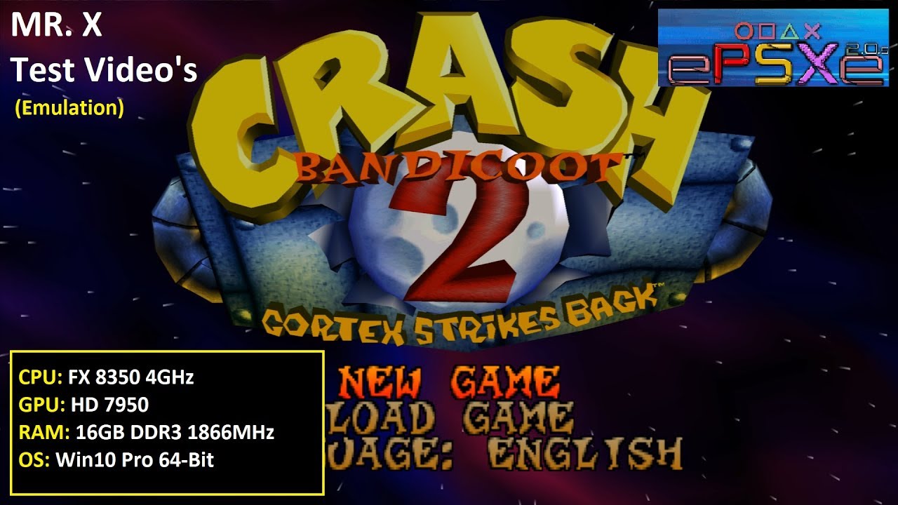 (ePSXe 2.0.5) (PSX) Crash Bandicoot 2: Cortex Strikes Back (PAL Version) - Test Video